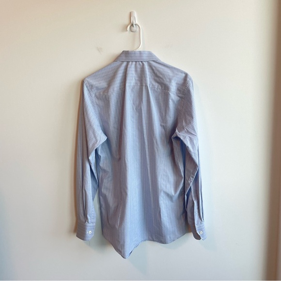 Eton Light Blue Checkered Dress Shirt Neck 15.5 - Picture 2 of 9